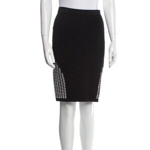 Jonathan Simkhai Blacm Eyelet Trim Stretch Knee-Length Skirt Size Small